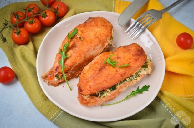 Stuffed chicken fillet with spinach and cheese – a simple and delicious recipe with photos (step by step)