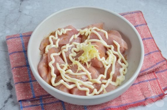 Grilled chicken fillet in mayonnaise: photo of recipe preparation, step 3