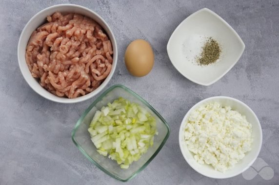 Minced pork cutlets with cottage cheese: photo of recipe preparation, step 1