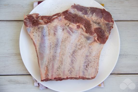 Pork ribs baked in honey: photo of recipe preparation, step 2