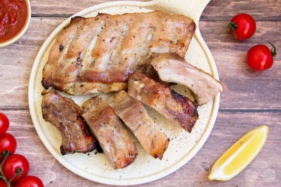 Pork ribs in honey mustard sauce in the oven: photo of recipe preparation, step 7