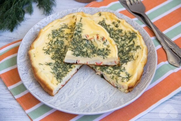 Omelet with crab sticks and herbs – a simple and delicious recipe with photos (step by step)