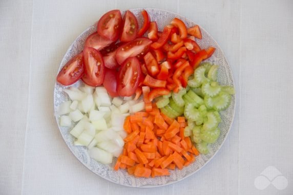 Vegetable stew with beans: photo of recipe preparation, step 2