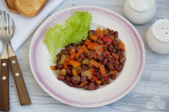 Vegetable stew with beans: photo of recipe preparation, step 7