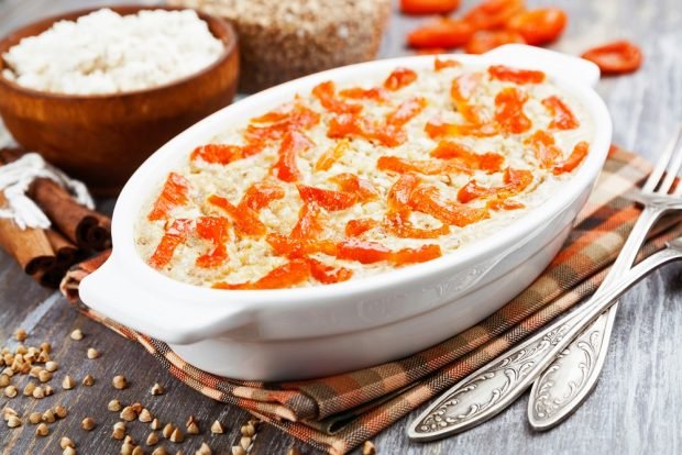 Cottage cheese casserole with dried apricots and buckwheat – a simple and delicious recipe, how to cook step by step