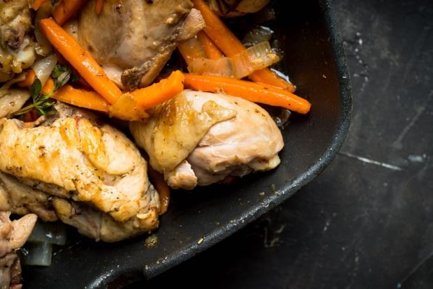 Chicken legs with onions and carrots – a simple and delicious recipe how to cook step by step