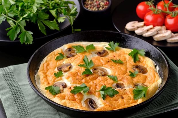 Omelet with champignons and garlic in the oven – a simple and delicious recipe, how to cook step by step