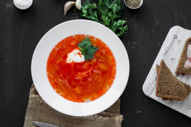 Ukrainian borscht without beetroot with tomatoes – a simple and delicious recipe, how to cook step by step