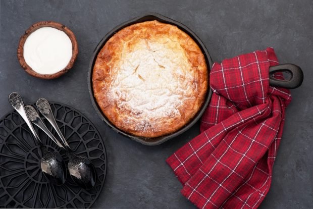 Cottage cheese casserole with starch in a frying pan – a simple and delicious recipe, how to cook step by step