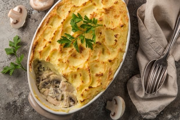 Potato casserole with chicken and mushrooms – a simple and delicious recipe, how to cook step by step