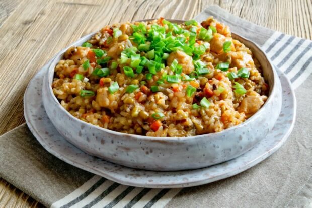 Pilaf with turkey and pickles is a simple and delicious recipe, how to cook step by step