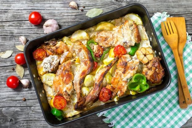 Rabbit with vegetables and sour cream in the oven – a simple and delicious recipe, how to cook step by step