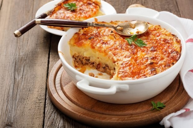 Potato casserole with minced meat in English - a simple and delicious recipe, how to cook step by step