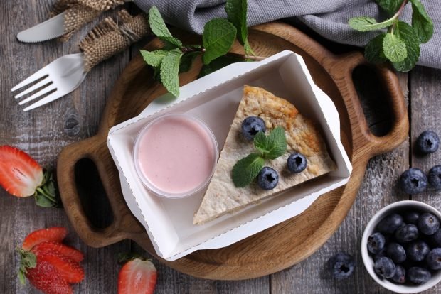 Cottage cheese casserole with blueberries