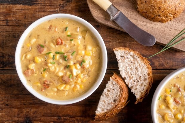 Milk soup with corn and bacon – a simple and delicious recipe, how to cook step by step