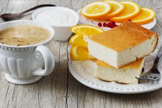 Cottage cheese casserole with orange peel 