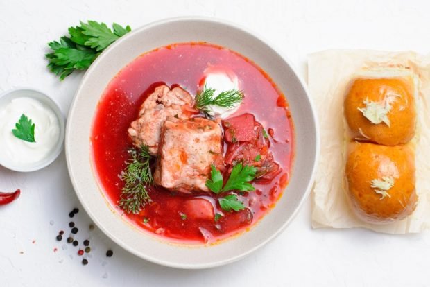 Classic borscht with pork ribs – a simple and delicious recipe, how to cook step by step