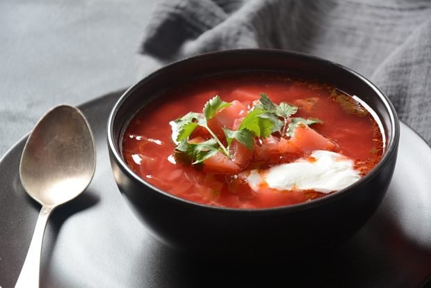 Borscht with sprat in tomato – a simple and delicious recipe, how to cook step by step