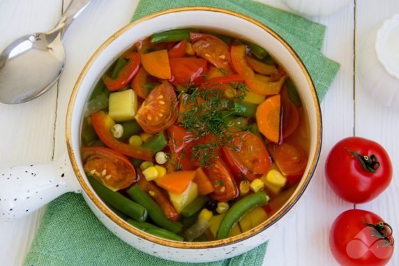 Dietary vegetable soup: photo of recipe preparation, step 5