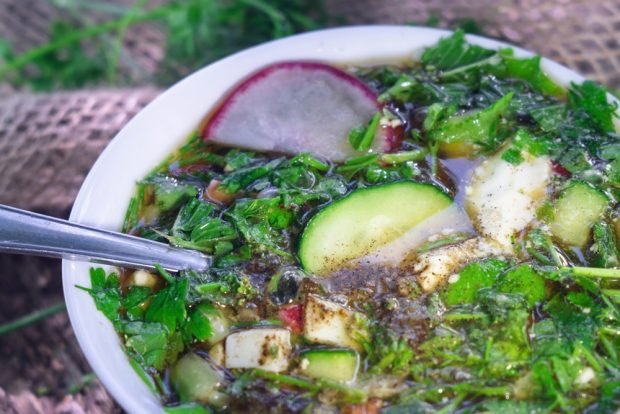 Okroshka with greens 