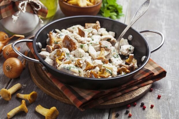 Chicken with chanterelles in sour cream – a simple and delicious recipe, how to cook step by step