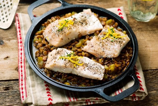 Cod with lentils in the oven – a simple and delicious recipe, how to cook step by step