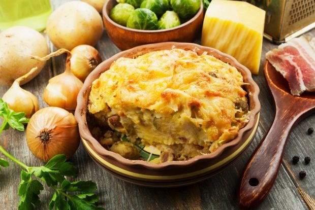 Potato casserole with minced meat and Brussels sprouts – a simple and delicious recipe, how to cook step by step