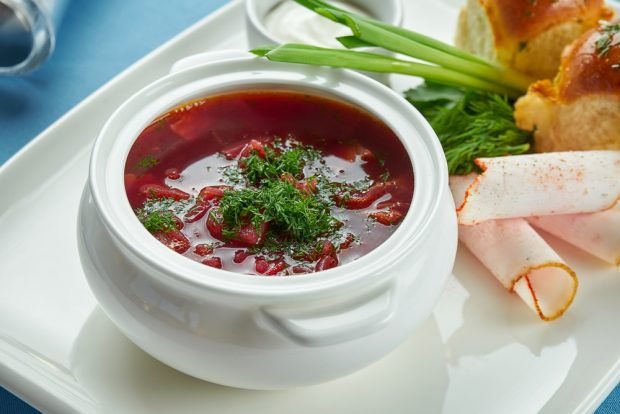 Ukrainian borscht with Brussels sprouts is a simple and delicious recipe, how to cook step by step