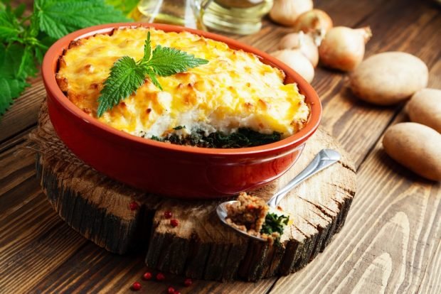 Potato casserole with minced meat and spinach is a simple and delicious recipe, how to cook step by step