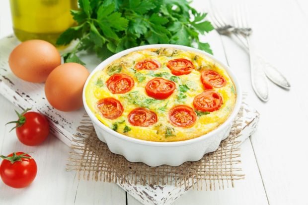 Omelet with cherry tomatoes and cheese in the oven – a simple and delicious recipe, how to cook step by step