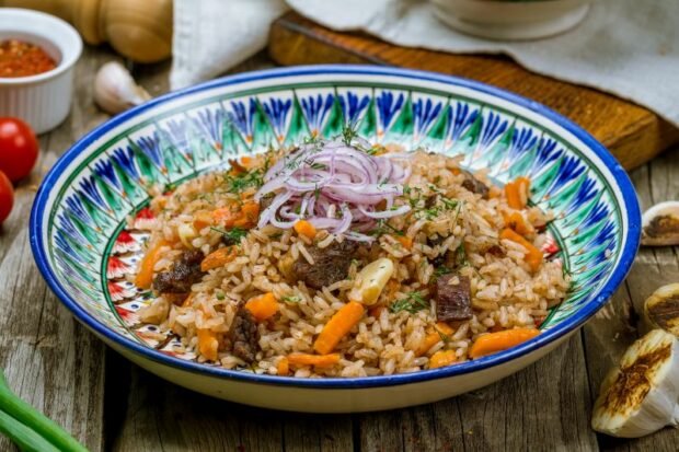 Real Uzbek lamb pilaf 