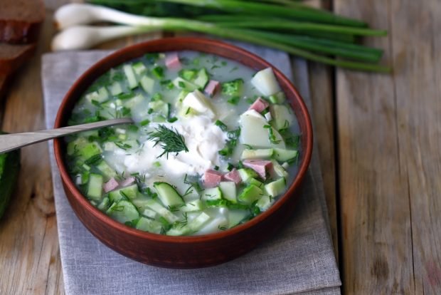 Okroshka with Greek yogurt is a simple and delicious recipe, how to cook step by step