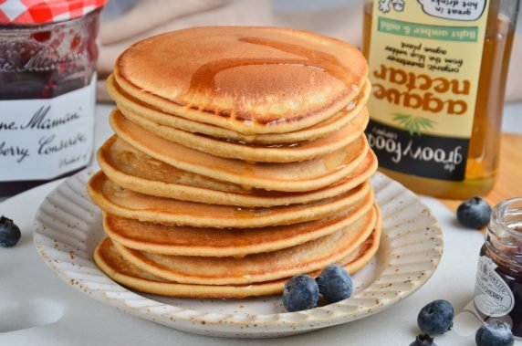 Pancakes with almond milk: photo of recipe preparation, step 6