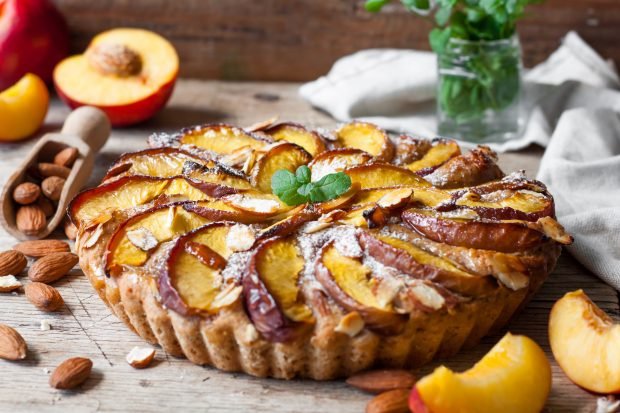 Charlotte with peaches is a simple and delicious recipe, how to cook step by step