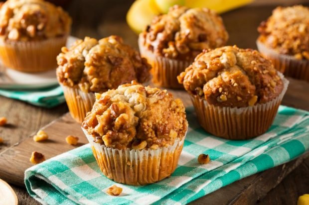 Cupcakes with bananas and nuts – a simple and delicious recipe, how to cook step by step