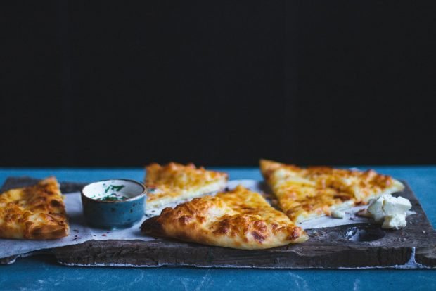 Khachapuri with feta in a frying pan is a simple and delicious recipe for cooking step by step