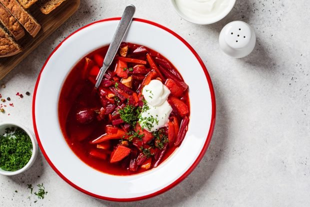 Lean Ukrainian borscht with zucchini is a simple and delicious recipe, how to cook step by step