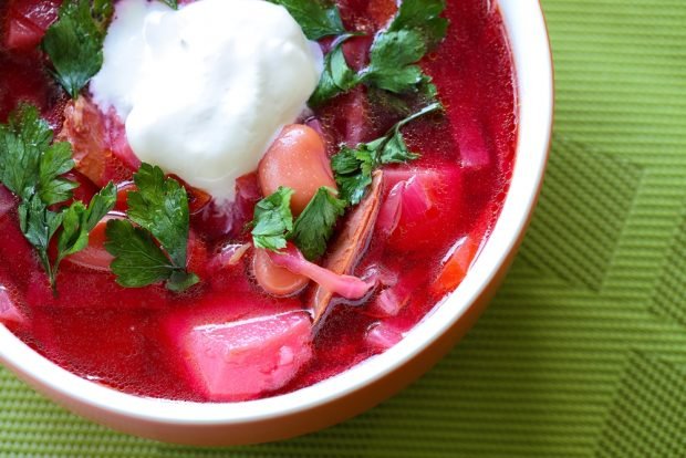 Borscht with red cabbage and purple onion – a simple and delicious recipe, how to cook step by step