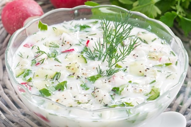 Okroshka on yogurt is a simple and delicious recipe, how to cook step by step