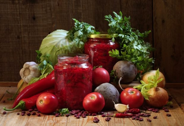 Borscht with cabbage, tomatoes and beets for winter – a simple and delicious recipe, how to cook step by step