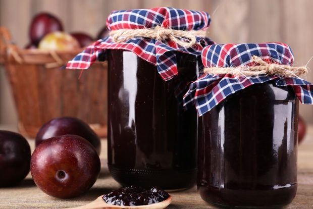 Thick seedless plum jam for pies is a simple and delicious recipe for how to cook step by step