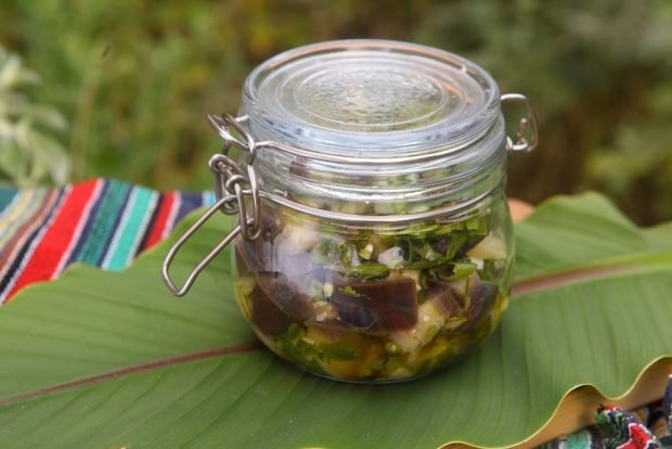 Eggplant with herbs and garlic for winter is a simple and delicious recipe, how to cook step by step