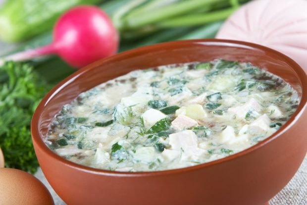 Okroshka with rice is a simple and delicious recipe, how to cook step by step