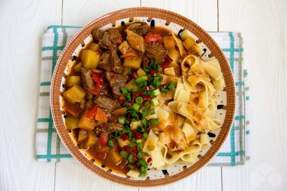 Lagman in Uzbek with ready: photo of recipe preparation, step 8