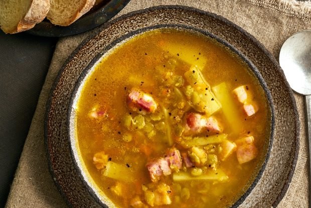 Winter pea soup with pork and smoked meats – a simple and delicious recipe, how to cook step by step