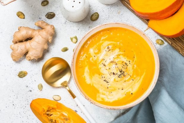 Winter soup-puree with pumpkin and ginger – a simple and delicious recipe, how to cook step by step