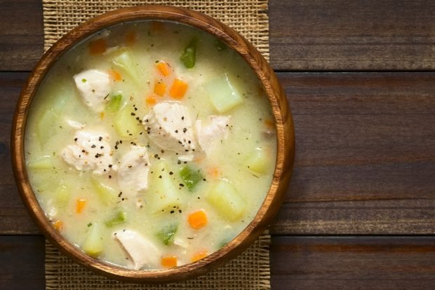 Milk soup with chicken and vegetables is a simple and delicious recipe, how to cook step by step