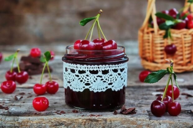 Cherry jam with chocolate