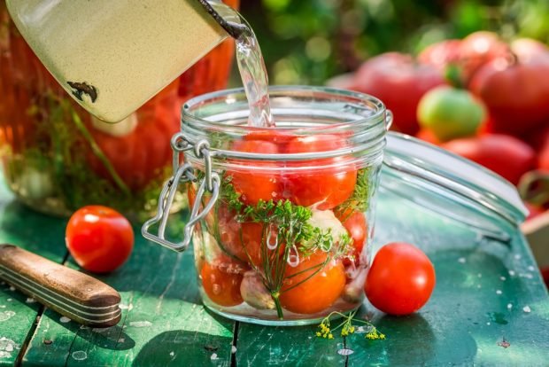 Tomatoes with mint for winter