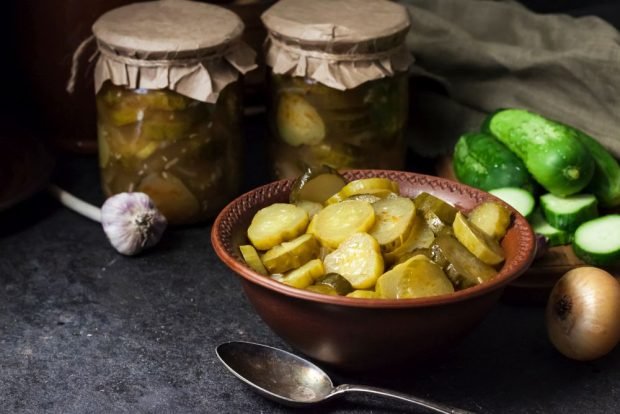 Cucumber salad in Polish for winter